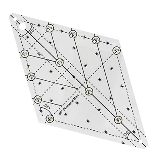 NPXUAMTJ 60-Grad-Quiltschablone, Näh-Lineal, Quilt-Lineal, Bastel-Lineal für einfache Quilt-Designs, Beschläge NPXUAMTJ 60-Grad-Quiltschablone, Näh-Lineal, Quilt-Lineal, Bastel-Lineal für einfache Quilt-Designs, Beschläge von NPXUAMTJ