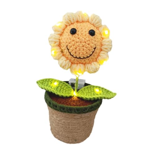 NPXUAMTJ Häkelnde lächelnde Sonnenblumen in Töpfen, Ornament mit LED-Licht, handgefertigte Dekorationen für den Innenbereich, Desktop-Partys, Veranstaltungen, Geschenk, Baumwollgarn, Sonnenblumen NPXUAMTJ Häkelnde lächelnde Sonnenblumen in Töpfen, Ornament mit LED-Licht, handgefertigte Dekorationen für den Innenbereich, Desktop-Partys, Veranstaltungen, Geschenk, Baumwollgarn, Sonnenblumen von NPXUAMTJ
