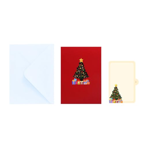 NPXUAMTJ Handgefertigte Feiertagspopup Karte Eleganter Weihnachtsbaum Und Präsentiert Dekoration Begrüß von NPXUAMTJ
