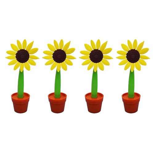 NPXUAMTJ Kugelschreiber mit Blumenmotiv, lustiger Schreibstift für Kinder, Belohnung, Weihnachtsstrumpffüller, 4 Stück von NPXUAMTJ