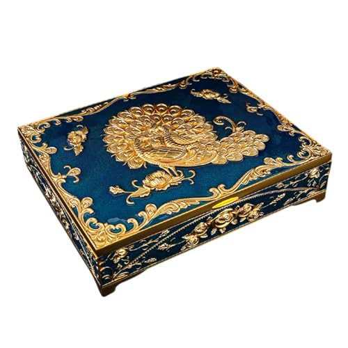 NPXUAMTJ Metallschmuck Aufbewahrungsbox Kleines Design Mit Verschluss Darstellung Von Organisatoren Perfekt Für Ohrringe Halsketten Ringe Metall Organisatoren von NPXUAMTJ