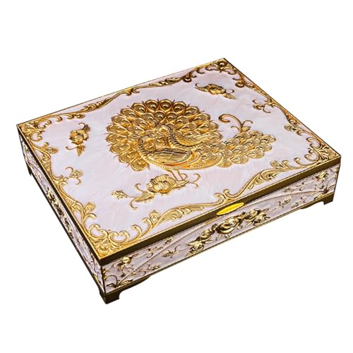 NPXUAMTJ Metallschmuck Aufbewahrungsbox Kleines Design Mit Verschluss Darstellung Von Organisatoren Perfekt Für Ohrringe Halsketten Ringe Metall Organisatoren von NPXUAMTJ