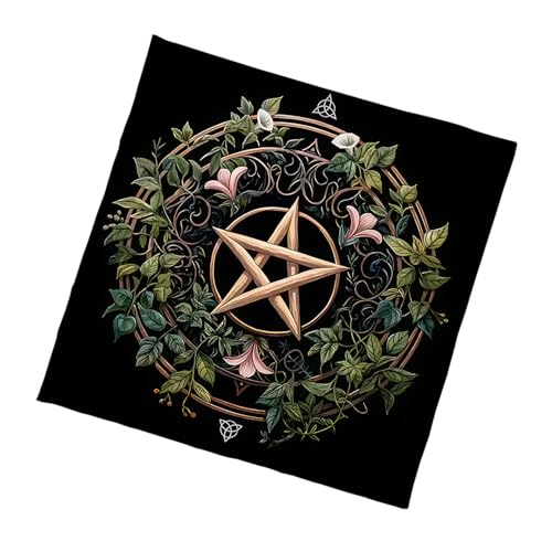 NPXUAMTJ Star Plant Muster Astrologie Tischdecke Tarots Gottesdurchschnitt Tischdecke Altars Stoff Göttlichkeit Brettspiel Accessoire Sterns Muster Tarots Karte Spirituelle Decktuch von NPXUAMTJ