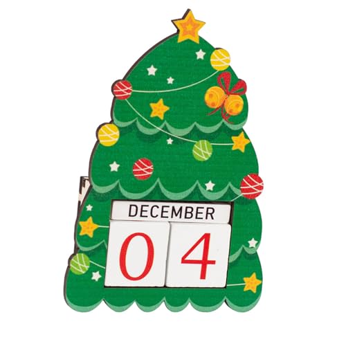 NPXUAMTJ Weihnachtskalender Holzdesign Festival Tischdekoration Countdown Mit Nummerierten Tagen Weihnachtskarte Countdown Holz von NPXUAMTJ