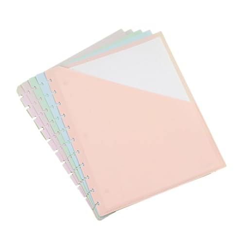 Ordner-Trennblätter mit 11 Löchern, gelocht, mit Tasche, 24,1 x 29,8 cm, 3 Löcher, Notizbuch, Nachfüllpapier, glattes Schreiben, 5 Stück von NPXUAMTJ
