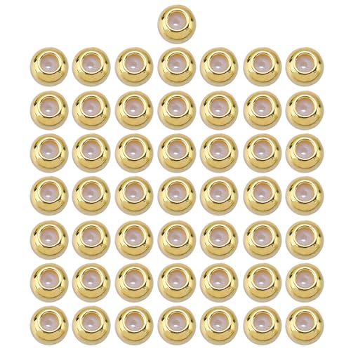 Packung 50 Metall Abstandshalter Perlen Armbänder Perlen Messingtextur Schmuck Herstellen Vorräte Für Armband Halskette Ohrringe von NPXUAMTJ