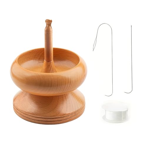 Perlenschale, einfach zu bedienen, Holzperlen-Spinner, Schmuckherstellungswerkzeug für schnelles und präzises Auffädeln von Perlen Perlenschale, einfach zu bedienen, Holzperlen-Spinner, Schmuckherstellungswerkzeug für schnelles und präzises Auffädeln von Perlen von NPXUAMTJ