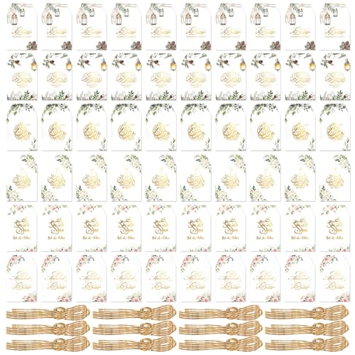 Praktische Eid-Karten mit Bindfäden, elegante Hängekarten für Ramadans und Festival-Partyzubehör, 60 Stück Praktische Eid-Karten mit Bindfäden, elegante Hängekarten für Ramadans und Festival-Partyzubehör, 60 Stück von NPXUAMTJ