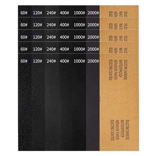Premium 60-2000 Körnchen Schleifpapier 30pcs Multi Oberflächen Schleifblätter Für Metallholzstein Nässe/trockenes Polieren Von Siliziumkarbid Sandpapier Premium 60-2000 Körnchen Schleifpapier 30pcs Multi Oberflächen Schleifblätter Für Metallholzstein Nässe/trockenes Polieren Von Siliziumkarbid Sandpapier von NPXUAMTJ