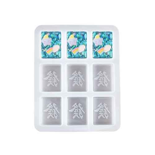 Professioneller Mahjong Epoxidharz Schimmelpilze Dekorationswerkzeuge Lustige Kristall Drop Kleber Mahjong Schlüsselbund Silikonformen von NPXUAMTJ