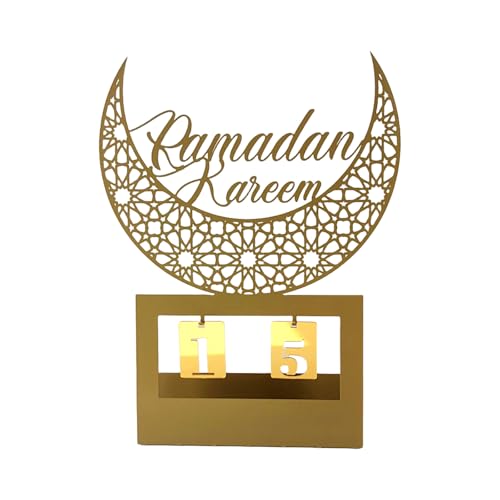 Ramadans Countdown-Kalender, Acryl, Eid Mubaraks, Ornament, Desktop-Dekoration für Zuhause, Festival, Display von NPXUAMTJ