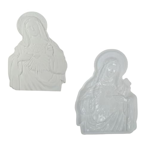 Religiöse Heilige Herz-Skulptur, Silikonform für katholische Wandkunst und dekorative Epoxidharze von NPXUAMTJ
