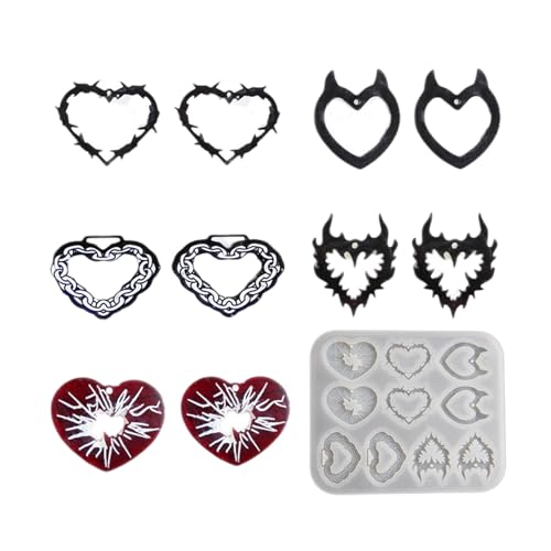 Silikon-Schlüsselanhänger-Formen, Harz, Schmuck, Herzform, Basteln, Silikonformen, Epoxidharz, Zubehör für die Herstellung von Zubehör Silikon-Schlüsselanhänger-Formen, Harz, Schmuck, Herzform, Basteln, Silikonformen, Epoxidharz, Zubehör für die Herstellung von Zubehör von NPXUAMTJ