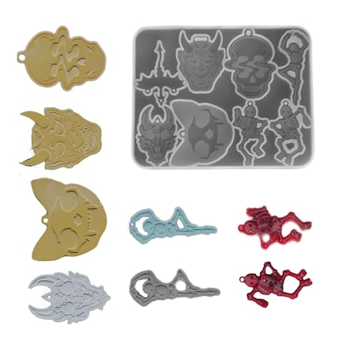 Stabile Silikonform für Totenkopf-Anhänger, einzigartige Totenkopf-Anhänger, Bastel-Silikonform für Halloween-Dekoration Stabile Silikonform für Totenkopf-Anhänger, einzigartige Totenkopf-Anhänger, Bastel-Silikonform für Halloween-Dekoration von NPXUAMTJ