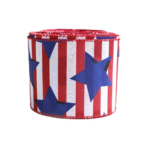 Unabhängigkeitstag Ribbon Patriotik Star Streifenbandwagen Druckbänder Für Den Memorial Day Wrader Craft Decors Machen von NPXUAMTJ