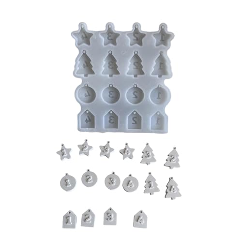 Weihnachtsbaumschmuck, Epoxidharz, Zahlenanhänger, Antihaft-Silikonform für Schmuckherstellung von NPXUAMTJ