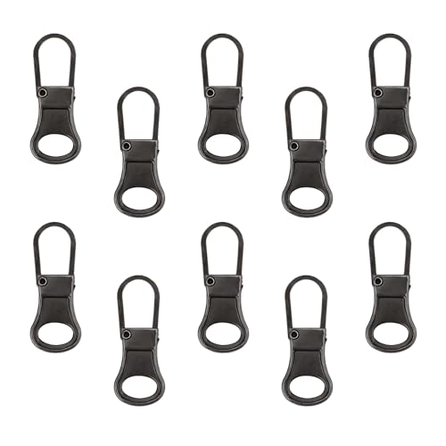 10 Stück Reißverschluss Ersatz aus Metall, Reißverschlussgriffe für Jacken Reißverschlussverlängerungen Reparatur Zipper Pull Tab für Kleidung Gepäck Jeans Geldbörsen Handtaschen (Dunkelgrau) 10 Stück Reißverschluss Ersatz aus Metall, Reißverschlussgriffe für Jacken Reißverschlussverlängerungen Reparatur Zipper Pull Tab für Kleidung Gepäck Jeans Geldbörsen Handtaschen (Dunkelgrau) von NQEUEPN