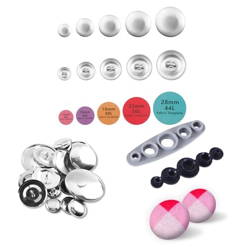 100stk Knopfabdeckungen, Knopfabdeckungsset mit Werkzeug 5 Größen DIY-Stoffknöpfe Set mit Stoffbezogenen Knöpfen zum Herstellen Eigener Knöpfe für Liebhaber des Bastelns 100stk Knopfabdeckungen, Knopfabdeckungsset mit Werkzeug 5 Größen DIY-Stoffknöpfe Set mit Stoffbezogenen Knöpfen zum Herstellen Eigener Knöpfe für Liebhaber des Bastelns von NQEUEPN