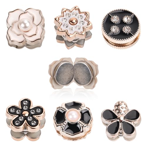 12 Magnetische Hijab-Nadeln, Schwarz Weiß Kein Hängenbleiben Hijab-Magnete Vielseitig Einsetzbar Starke Magnetische Hijab-Knöpfe Brosche Ohne Nadel für Schals Hüte Hemdkragen Tücher (Stil2) von NQEUEPN
