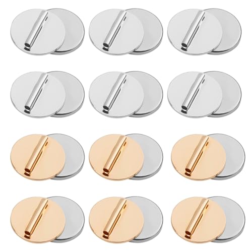 12 Stück Mini-Pin-Brosche-Konverter, Magnetische Metall-Pin-Rückseiten Harmloser Broschen-Pin-Konverter für Schal Hijab Tücher Dünner Stoff Harmlos (6 Gold, 6 Silber) von NQEUEPN