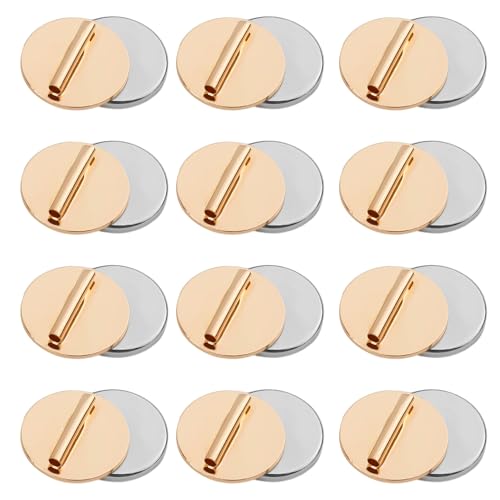 12 Stück Mini-Pin-Brosche-Konverter, Magnetische Metall-Pin-Rückseiten Harmloser Broschen-Pin-Konverter für Schal Hijab Tücher Dünner Stoff Harmlos (Gold) von NQEUEPN