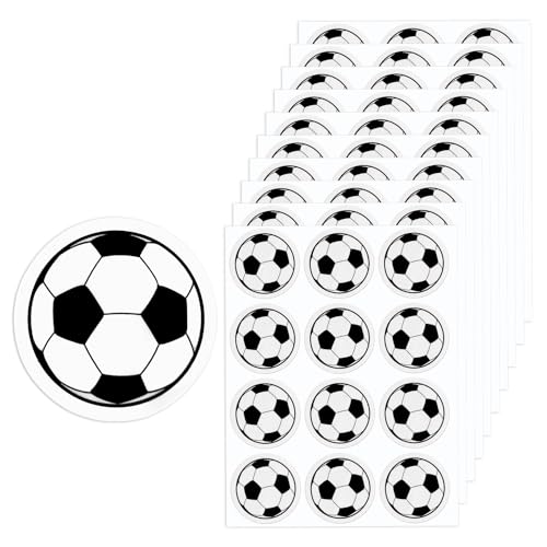 120 Stück 3cm Fußball Aufkleber, 10 Blatt Fußball Aufkleber Sport Aufkleber Selbstklebende Wasserdichte Fußball Partygeschenk Aufkleber für Scrapbooking, Kunst, Basteln, Kinderdekoration von NQEUEPN