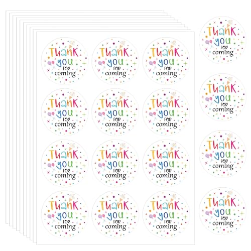 120 Stück Danke Aufkleber, 4cm Dankeschön Etiketten für Babyparty Hochzeit Brautparty Geburtstag Umschläge Versiegelung Geschenke Verpackung (Thank You for Coming) von NQEUEPN