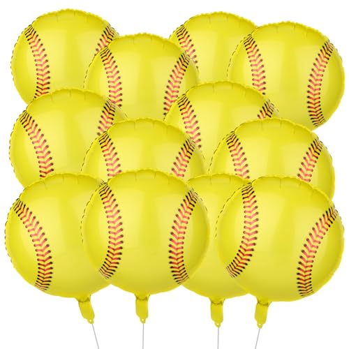 12St Softball Luftballons, Rund Softball Folienballons Sport Ballons Ball Ballons Softball Partygeschenke für Jungen Mädchen Geburtstag Babyparty Sport Mottoparty Zubehör 12St Softball Luftballons, Rund Softball Folienballons Sport Ballons Ball Ballons Softball Partygeschenke für Jungen Mädchen Geburtstag Babyparty Sport Mottoparty Zubehör von NQEUEPN