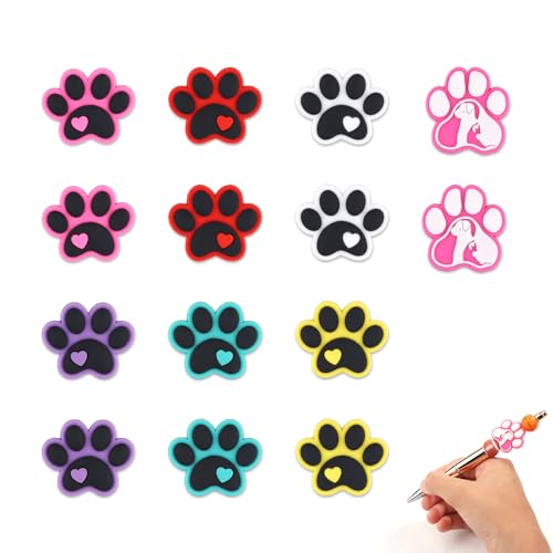 14 Stück Silikonperlen mit Hundepfoten, Süß Pfotenabdruck Abstandsperlen Charms Silikon-Fokusperlen für Perlenstifte Schlüsselanhängerherstellung DIY Armband Schlüsselband Basteln 14 Stück Silikonperlen mit Hundepfoten, Süß Pfotenabdruck Abstandsperlen Charms Silikon-Fokusperlen für Perlenstifte Schlüsselanhängerherstellung DIY Armband Schlüsselband Basteln von NQEUEPN