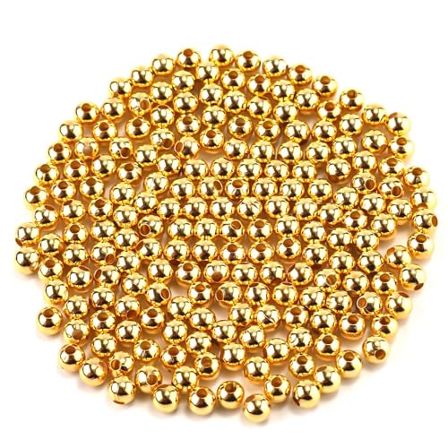 200stk 4mm Runde Abstandsperlen, 14 Karat Vergoldet mit Messing Gefüllte Perlen Stapelbar Glatte Armband Perlen für Halskette Ohrringe Schmuckherstellungszubehör 200stk 4mm Runde Abstandsperlen, 14 Karat Vergoldet mit Messing Gefüllte Perlen Stapelbar Glatte Armband Perlen für Halskette Ohrringe Schmuckherstellungszubehör von NQEUEPN