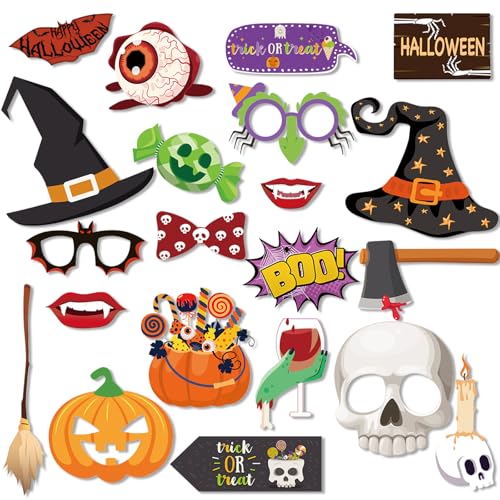 20stk Halloween Fotoautomaten Requisitenset, Lustige Halloween Selfie Anzieh Requisiten Totenkopf Kürbis Hexenhut Halloween Bild Requisiten für Festival Party Dekorationen 20stk Halloween Fotoautomaten Requisitenset, Lustige Halloween Selfie Anzieh Requisiten Totenkopf Kürbis Hexenhut Halloween Bild Requisiten für Festival Party Dekorationen von NQEUEPN