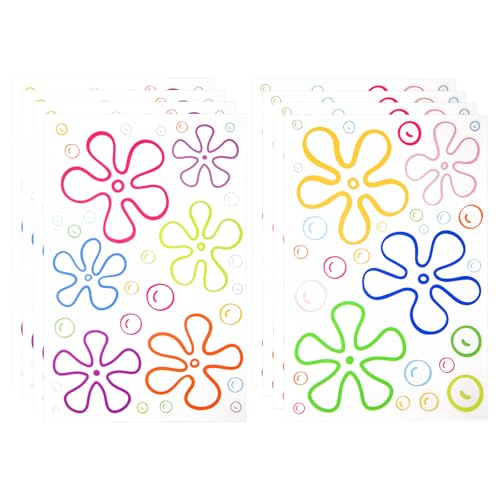 236stk Wandsticker mit Blumen und Seifenblasen, Wasserfeste Wandaufkleber mit Blumen Blasenmuster Leicht Anzubringen Abzuziehen für die Dekoration von Partys Geburtstagen Feiern(Bunt) von NQEUEPN