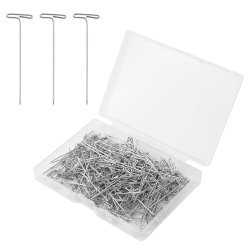 250st T Nadeln, 3,8cm Gerade Perücken Nadeln für Schaufensterpuppenkopf Metall Perücken Pins zum Nähen Blockiernadeln zum Basteln Blockieren Stricken Nähen Schmuck von NQEUEPN