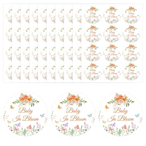 300stk Baby Aufkleber, Wildblumen Aufkleber für Babyparty Selbstklebende Runde Siegelaufkleber mit Blumen für Babyparty-Geschenke Umschläge Grußkarten Partygeschenke 300stk Baby Aufkleber, Wildblumen Aufkleber für Babyparty Selbstklebende Runde Siegelaufkleber mit Blumen für Babyparty-Geschenke Umschläge Grußkarten Partygeschenke von NQEUEPN