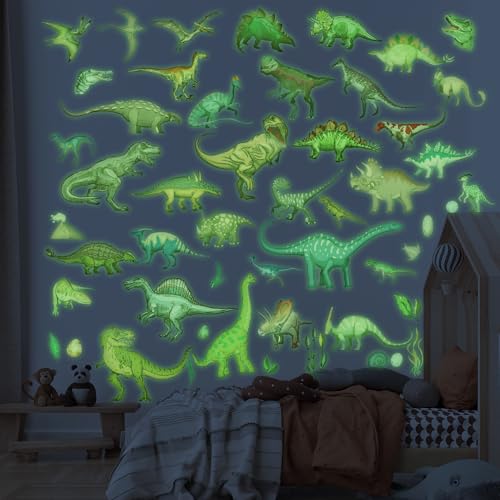 4 Blatt Im Dunkeln Leuchtende Dinosaurier Wandaufkleber, Wiederverwendbar, Dinosaurier Tapete Leuchtender Dinosaurier Wandtattoo für Jungen Mädchen Kinderzimmer Spielzimmer Geschenke 4 Blatt Im Dunkeln Leuchtende Dinosaurier Wandaufkleber, Wiederverwendbar, Dinosaurier Tapete Leuchtender Dinosaurier Wandtattoo für Jungen Mädchen Kinderzimmer Spielzimmer Geschenke von NQEUEPN