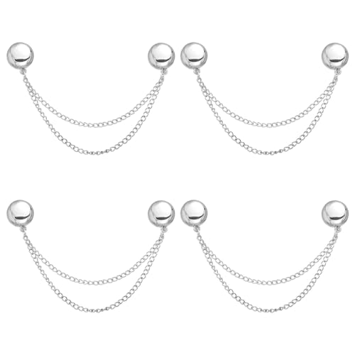 4stk Magnetische Kleidungsclips, Multifunktionale Magnetische Knopfklammern Stiftlose Magnetische Kleiderklammern Kleidungszubehör für Ärmel Röcke Kleider (Silber) von NQEUEPN