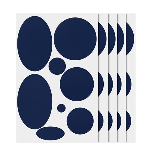 5 Blatt/40stk Jacke Flicken, 8 Größen Selbstklebendes Nylon-Reparaturflickenband Waschbares Stoff-Oberbekleidung-Reparaturband für Mäntel Daunenjacken Zelte Schlafsäcke(Marineblau) von NQEUEPN