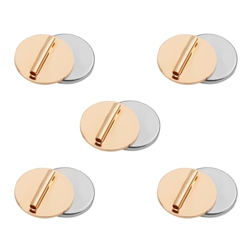5 Stück Magnetischer Broschenkonverter, Magnetischer Brosche Pin Konverter Fast Unsichtbar und Harmlos Metall Pin Rückseiten für Dünne Stoffe (Gold) von NQEUEPN