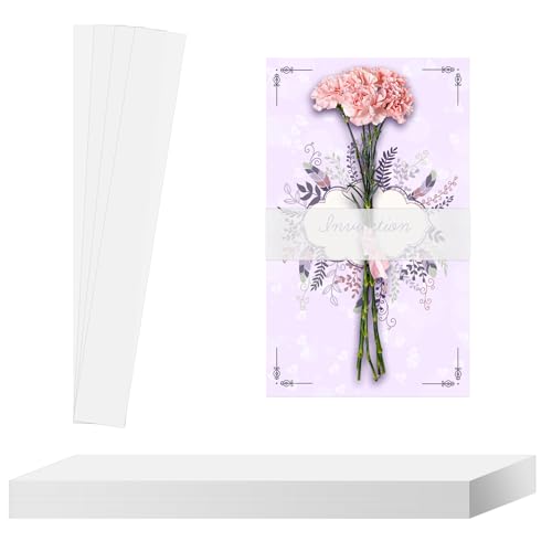 50 Stück Pergamentband, Transparentes Einladungsband für 12,70 x 17,78 cm und 10,16 x 15,24 cm Einladungen Postkarten Pergament-Hochzeitseinladungsband zum Dekorieren von Umschlägen 50 Stück Pergamentband, Transparentes Einladungsband für 12,70 x 17,78 cm und 10,16 x 15,24 cm Einladungen Postkarten Pergament-Hochzeitseinladungsband zum Dekorieren von Umschlägen von NQEUEPN