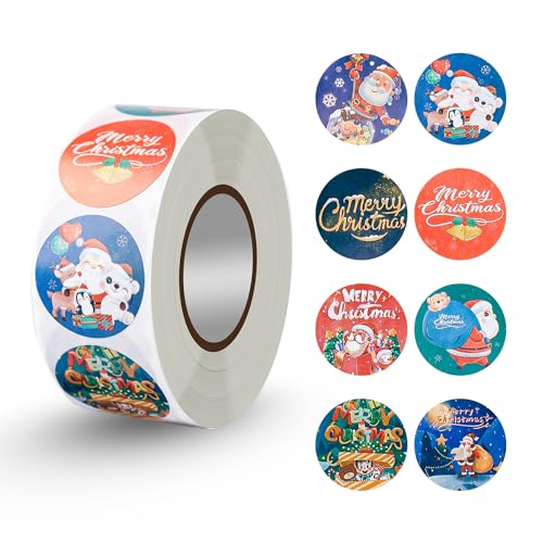 500St 2,5cm Sticker Weihnachten, 8 Designs, Urlaub Etiketten Dekoration Weihnachtsaufkleber für Kinder Basteln Karten Scrapbooking Umschläge, Keksverpackungssiegel, Geschenkanhänger 500St 2,5cm Sticker Weihnachten, 8 Designs, Urlaub Etiketten Dekoration Weihnachtsaufkleber für Kinder Basteln Karten Scrapbooking Umschläge, Keksverpackungssiegel, Geschenkanhänger von NQEUEPN