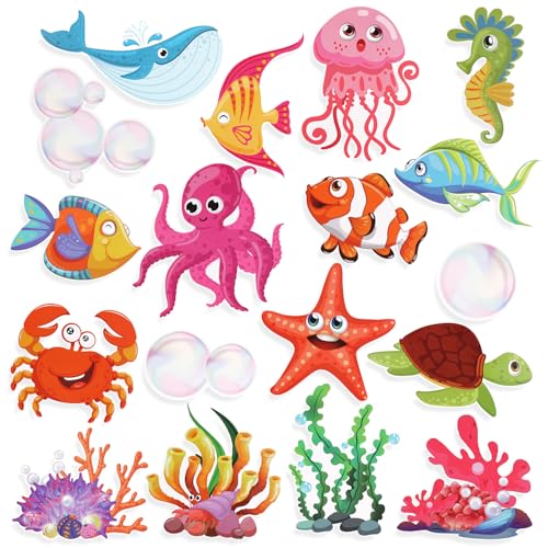 54stk Ausschnitte aus Meerestieren mit 60 Klebepunkten, Niedliche Unterwasser-Dekorationen für das Klassenzimmer Cartoons Ozean-Pinnwand-Dekorationen Wanddekoration aus Papierfischen 54stk Ausschnitte aus Meerestieren mit 60 Klebepunkten, Niedliche Unterwasser-Dekorationen für das Klassenzimmer Cartoons Ozean-Pinnwand-Dekorationen Wanddekoration aus Papierfischen von NQEUEPN