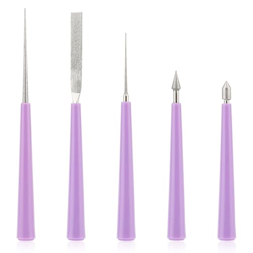 5st Perlen Reibahle mit Diamantspitze, Bead Reamer zur Schmuckherstellung Perlenlocher Entfernt Grate Perlenexpander für Glas- Kunststoff- Metall- und Holzperlen zum Selbermachen von NQEUEPN