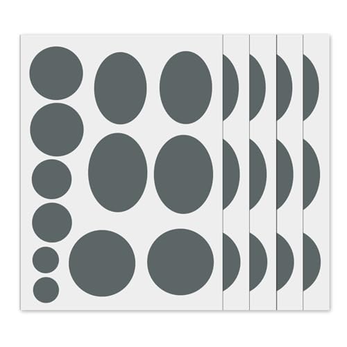 60 Stück/5 Blatt Reparaturflicken für Daunenjacken, Selbstklebende Flicken Nylongewebe Runder und Ovaler Form Waschbares Reparaturband für Oberbekleidung, Mäntel, Zelte, Schlafsäcke (Grau) von NQEUEPN