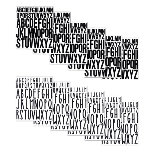 624 Stück Buchstaben Aufkleber, 2,5cm 5cm Selbstklebende Vinyl Alphabet Aufkleber Wasserfest Großbuchstaben Etiketten für Bastelarbeiten Poster Briefkasten Heimdekoration (Schwarz) von NQEUEPN