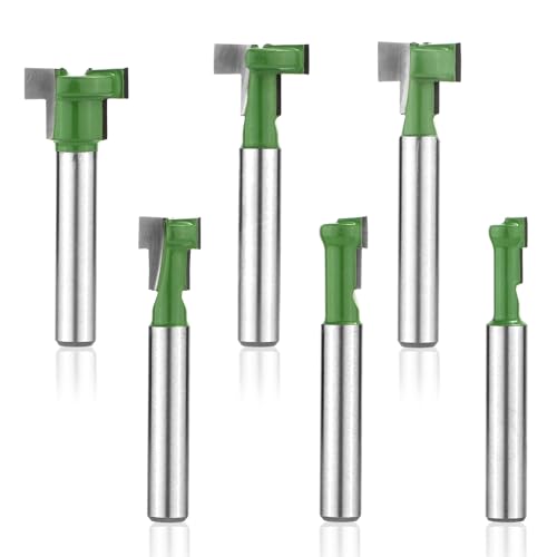 6stk Schlüssellochfräser Set, 1/4-Zoll-Schaft-T Schlitzfräser Set Fräser-Bits für die Holzbearbeitung T-Schienen-Schlitzfräser für 1/4 & 5/16 & 3/8 & 9/16 & 1/2 & 5/8 Zoll Klinge Durchmesser 6stk Schlüssellochfräser Set, 1/4-Zoll-Schaft-T Schlitzfräser Set Fräser-Bits für die Holzbearbeitung T-Schienen-Schlitzfräser für 1/4 & 5/16 & 3/8 & 9/16 & 1/2 & 5/8 Zoll Klinge Durchmesser von NQEUEPN