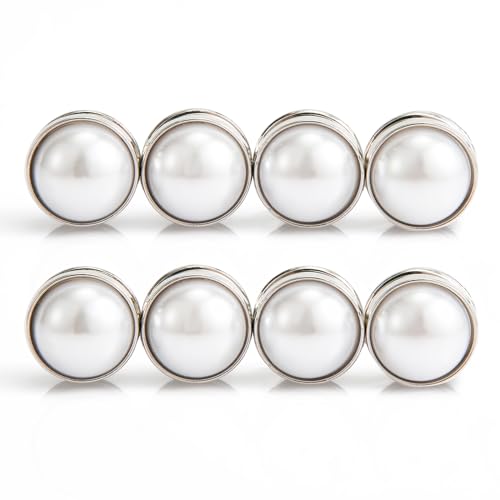 8 Stück Magnetische Hijab Nadeln, Hochzeitsschleiergewichte Magnetische Perlen Doppelseitige Perlen Hijab Mehrzweck Perlen Brautschleiergewichte für Frauen Schals Kleidung Hochzeit (Silber) von NQEUEPN