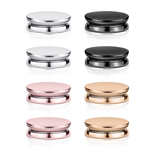 8St Magnetische Hijab Pins, Starker Magnetischer Schalverschluss Magnetische Knöpfe Hijab Kein Verhaken Hijab Magnete Nadellose Brosche für Frauen Kleidung Schals (Abgeflachter Stil) von NQEUEPN
