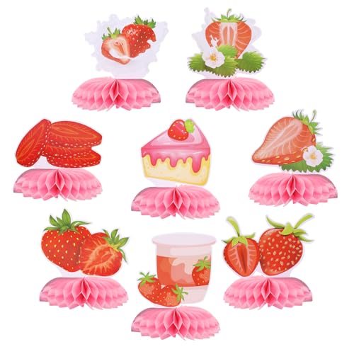 8stk Erdbeerwaben Dekorationen, Süße Erdbeer-Tisch-Mittelstücke Beeren-Dekorationen für Den Ersten Geburtstag Erdbeer-Wabenbälle Babyparty Sommerfrüchte-Zubehör 8stk Erdbeerwaben Dekorationen, Süße Erdbeer-Tisch-Mittelstücke Beeren-Dekorationen für Den Ersten Geburtstag Erdbeer-Wabenbälle Babyparty Sommerfrüchte-Zubehör von NQEUEPN