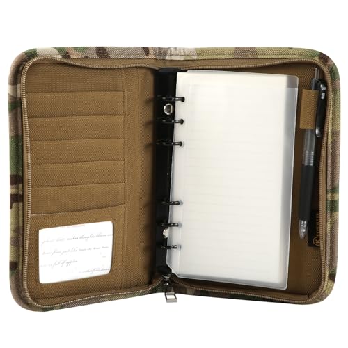 Militärischer Ringordner, Armeeordner Portfolioordner mit Reißverschluss A6 6-Ring-Ordner Camouflage-Notizbuch Portfolio-Organizer-Ordner Armee-Notizbuchhülle für Männer Frauen Dokumente Militärischer Ringordner, Armeeordner Portfolioordner mit Reißverschluss A6 6-Ring-Ordner Camouflage-Notizbuch Portfolio-Organizer-Ordner Armee-Notizbuchhülle für Männer Frauen Dokumente von NQEUEPN