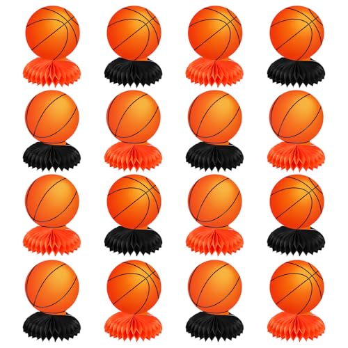 16 Stk Basketball Partydekorationen, Basketball Waben Mittelstücke Kupferpapier Basketball Themenpartydekorationen Basketball Mittelstücke für Tisch Geburtstag Junge 16 Stk Basketball Partydekorationen, Basketball Waben Mittelstücke Kupferpapier Basketball Themenpartydekorationen Basketball Mittelstücke für Tisch Geburtstag Junge von NQEUEPN